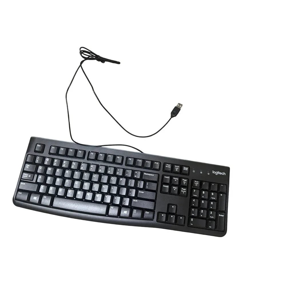 Logitech K120 Wired USB Keyboard Black Full Size Spill-Resistant Y-U0009